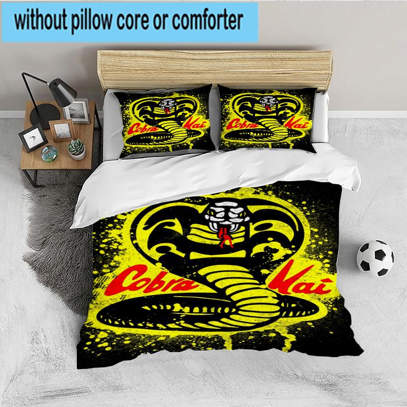 Cobra Movies Of The Fighters 3PCS Bedding set,Ideal for 1pc Duvet Cover And 2pcs Pillowcases Perfect for Fan gift,Ideal for Bedroom, Dormitory