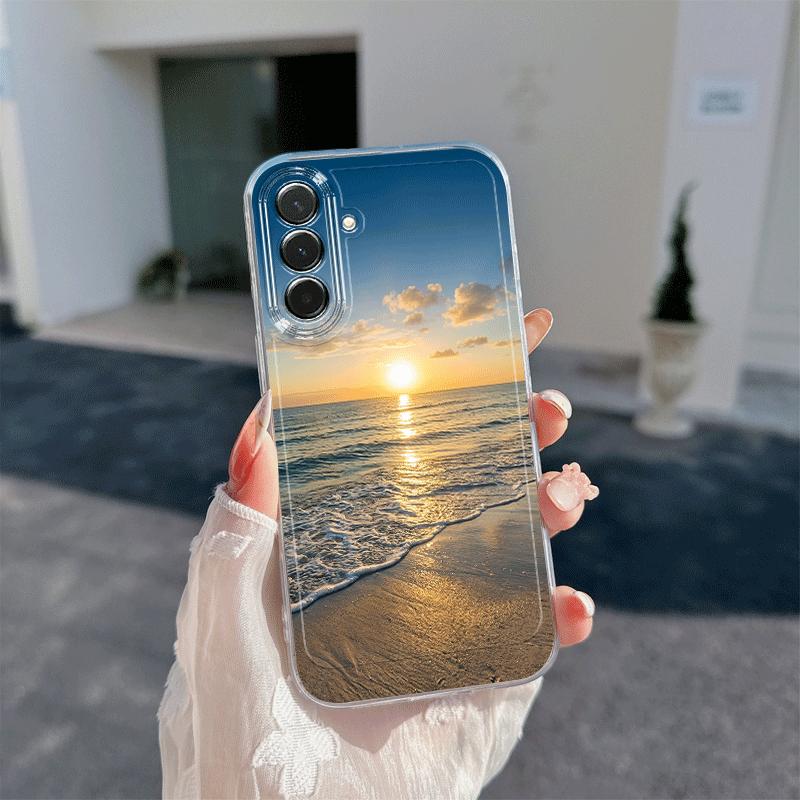 Чехол для телефона с рисунком «Рассвет на море» Подходит для Samsung Galaxy S26 S25 S24 S23 S22 S20 FE/Ultra/Plus Ударопрочная задняя крышка
