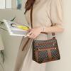 Ladies' Large Capacity Spliced Patterned Bag, Middle-aged Mother's Shoulder Bag, Crossbody Bag