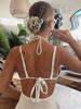 EDOLYNSA 2024 Kintted Cover Up Beach Сексуальная Холтер Без Рукавов Прозрачный Макси Разрез Bodycon Летнее Платье Бикини Прикрытия Элегантный Холтер Пляжное Платье