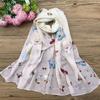 Spring and Summer Women's Chiffon Printed Scarf Sun Protection Thin Silk Scarf Shawl Beach Butterfly Scarf