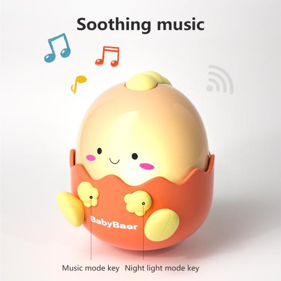 Игрушка-неваляшка в виде динозавра с ночником, успокаивающая музыка, сенсорное развитие, снятие стресса, раннее образование