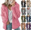 Autumn Winter Women Thick Warm Soft Fleece Jacket Pocket Zipper Coat Elegant Bear Teddy Faux Fur Plus Size