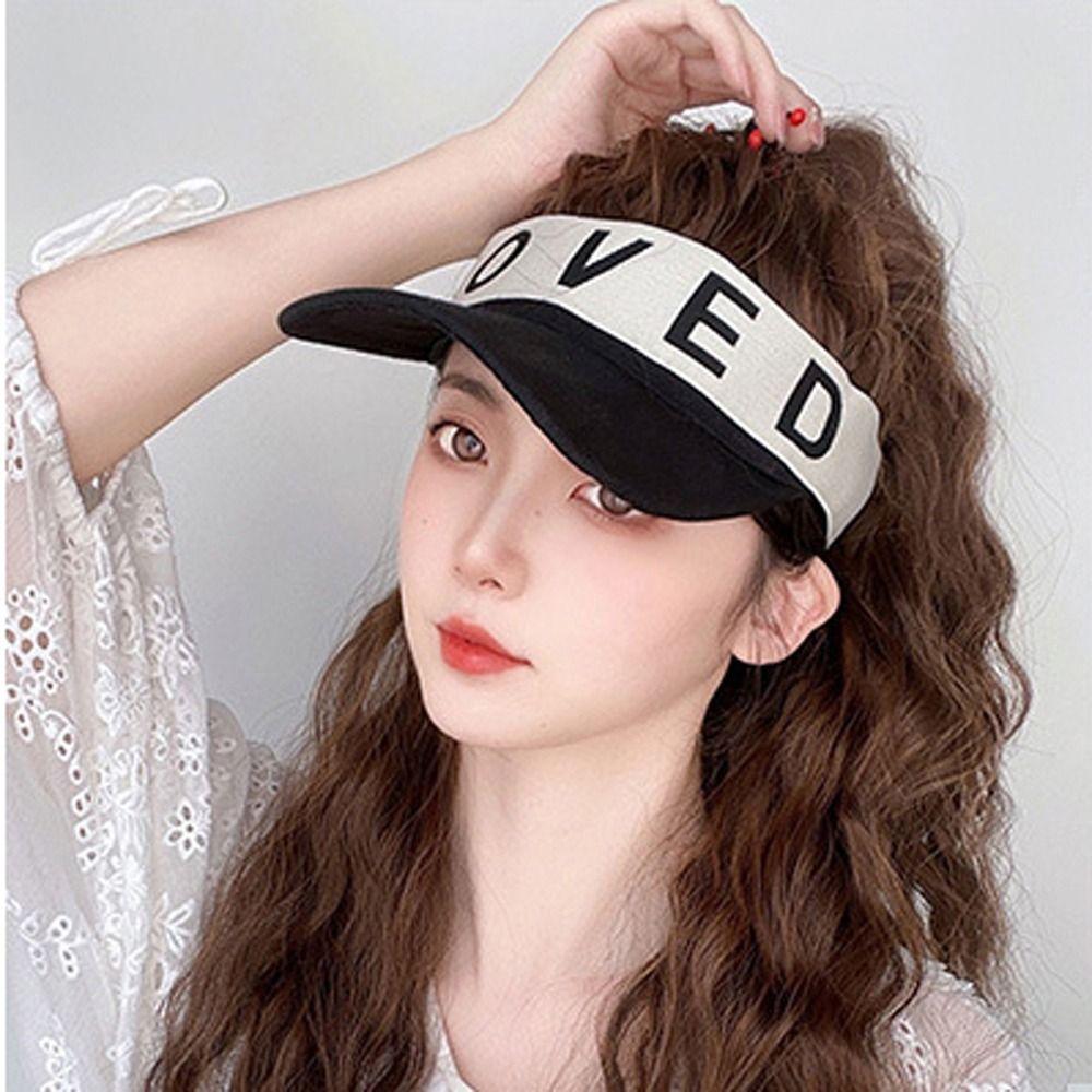 Термостойкая искусственная волокнистая шапка для волос, длинный волнистый конский хвост, солнцезащитная шапка, козырек от солнца, кепка-бейсболка с париком