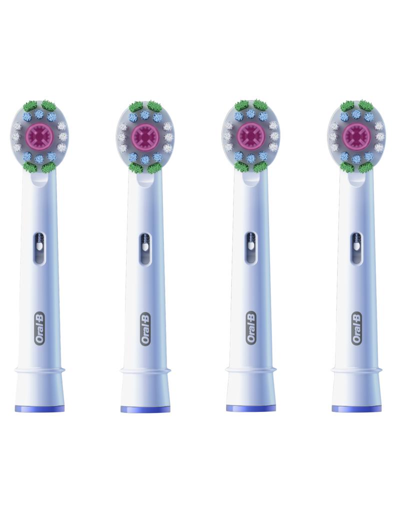 Oral-B | Replacement Toothbrush Heads | EB18-4 3D White Pro | Heads | For Adults | Number of brush heads in the set: 4 | White