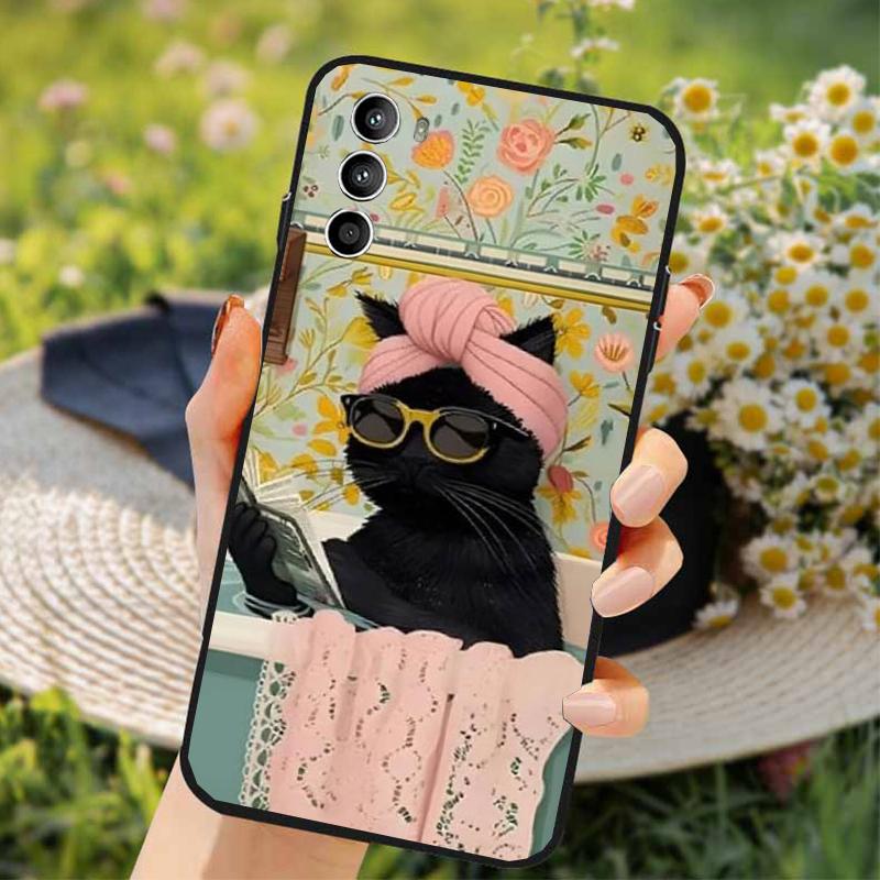 Забавный чехол для телефона с кошкой для Moto G85 G55 G05 G14 G75 G31 G50 G52 G60 G13 G32 G84 G54 G53 G72 G24 Power