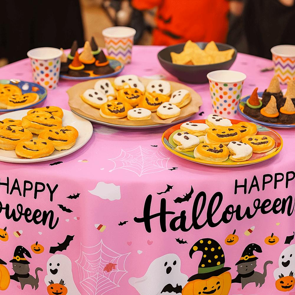 Pumpkin Ghost Pattern Disposable Table Cover Plastic Table Runner Table Decoration
