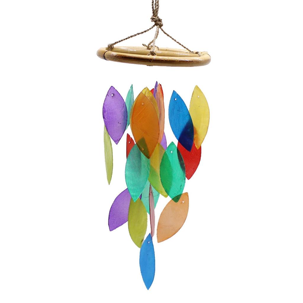Wind Chime Rainbow Leaf Bamboo Drop