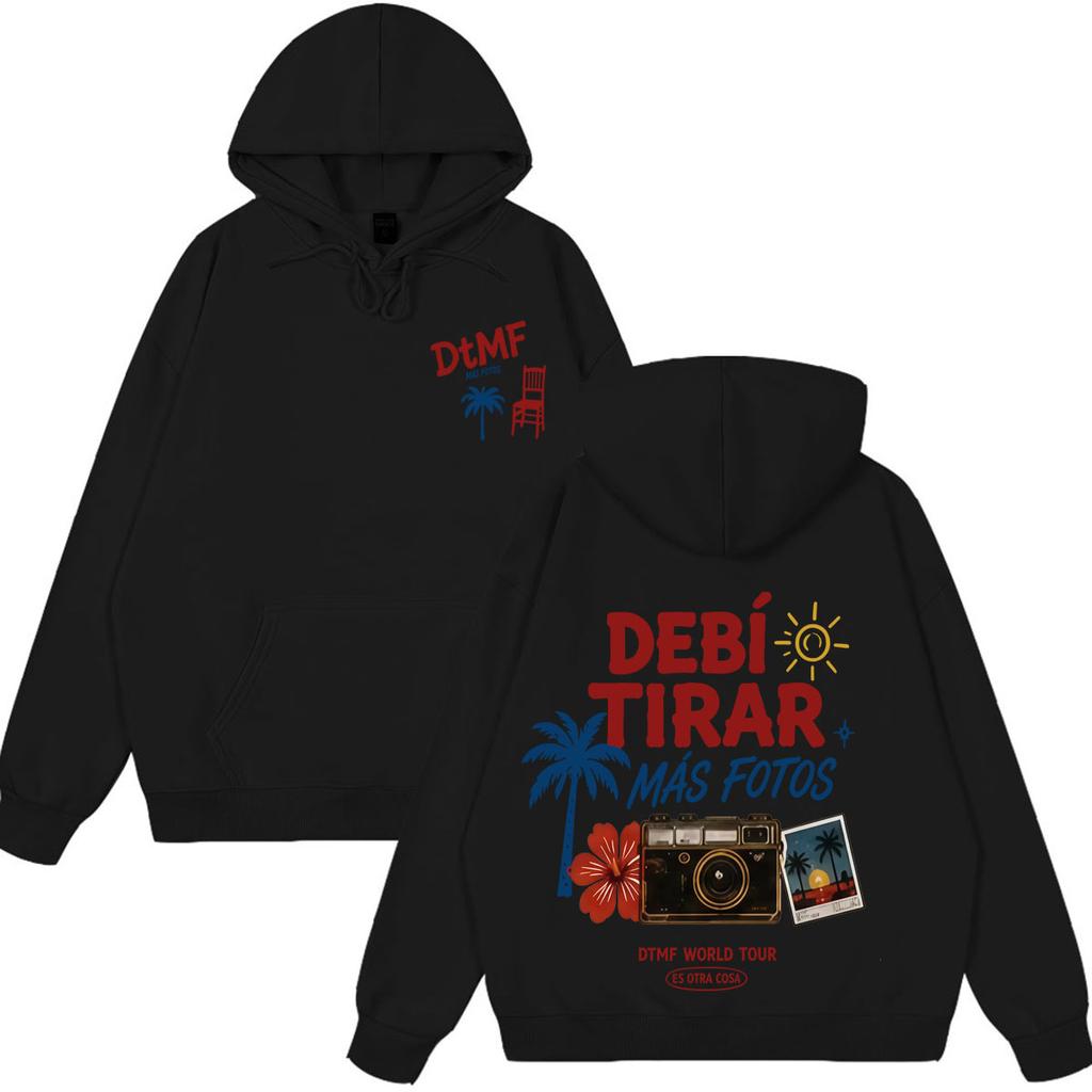 Худи свитшот для мужчин и женщин Bad Bunny Debi Tirar Mas Fotos DTMF World Tour, повседневный, эстетичный, трендовый