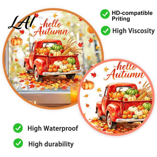 Autumn Window Clings Harvest Clings Decorative Static Glass Sticker for Thanksgiving Home Shop Pumpkin Store Display Decor Removable PVC Maple Leaf