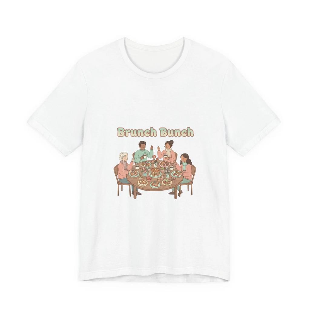 Футболка Brunch Bunch | дизайн с кофе и круассаном, фуди-эстетика