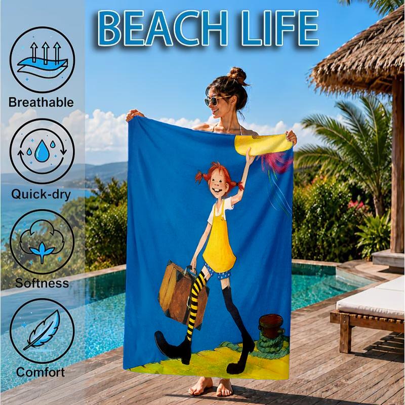 Pi-ppi And Horse Friendship Beach Towel, Microfiber Beach Towel, Perfect For Pool, Beach, Travel, Home Decor Beach Party Fan gifts