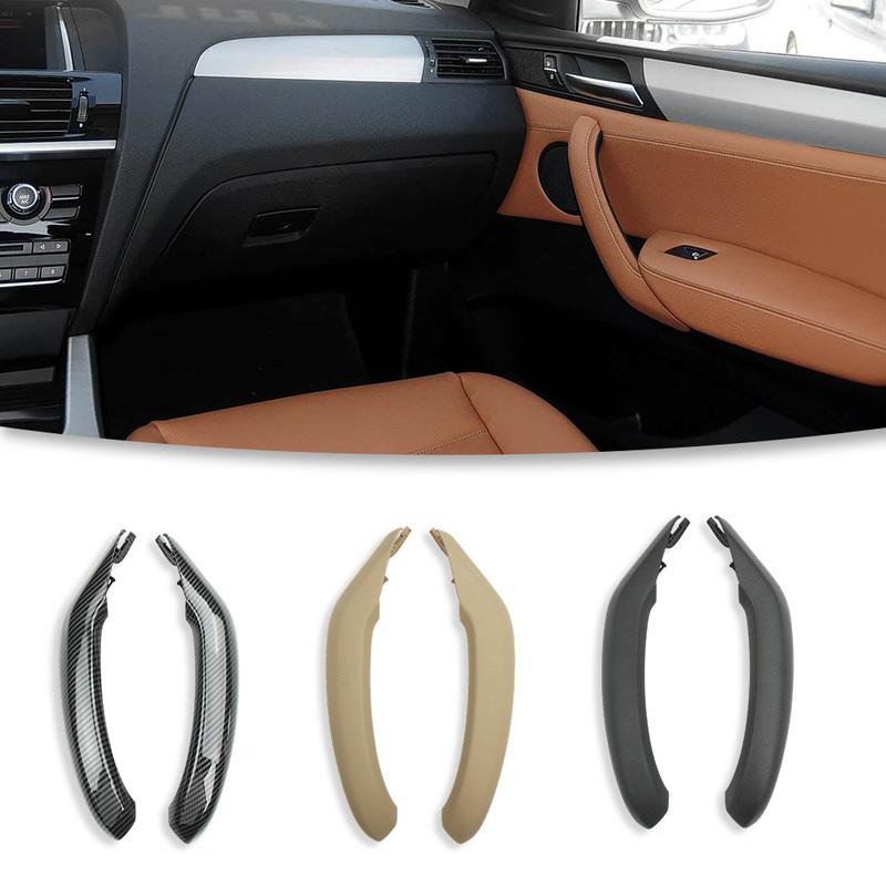 Car Interior Door Handle Pull Leather Cover Accossory Replacement 51417246214 51417246213 For BMW X3 11-17 X4 14-18 F25 F26