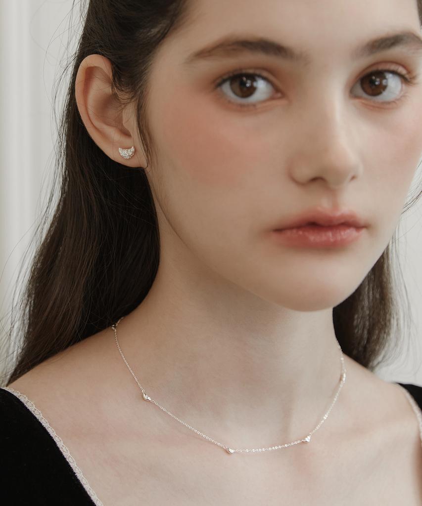 Татьяна (Серебро 925 пробы) Нежное ожерелье с звеньями в форме сердца Nz2429