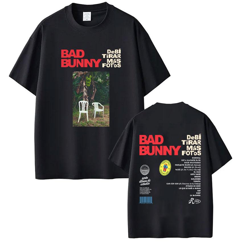 Rapper Bad Bunny Tshirt Takes More Photos DTMF 2026 Summer Unisexs Womens Patterns Hiphop Fashion Tshirt Couple Streetwear