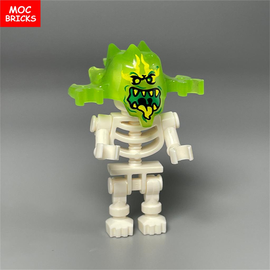 Нетоксичные Moc Кирпичи Хэллоуин Светящийся Шлем Фигурка Призрак Строительные Блоки Аксессуары Подарки для Детей Детские Игрушки