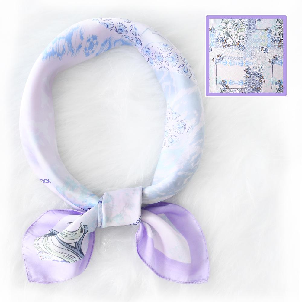 Женский новый модный шелковый шарф с имитацией атмосферы, защитный шарф для шеи, весна, лето, осень, квадратный шарф