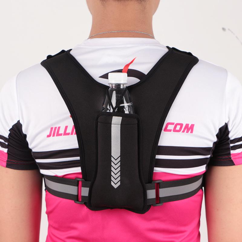 Унисекс-рюкзак для бега со светоотражающим жилетом и держателем для бутылки с водой, идеально подходит для пеших прогулок, фитнеса и занятий спортом на открытом воздухе.