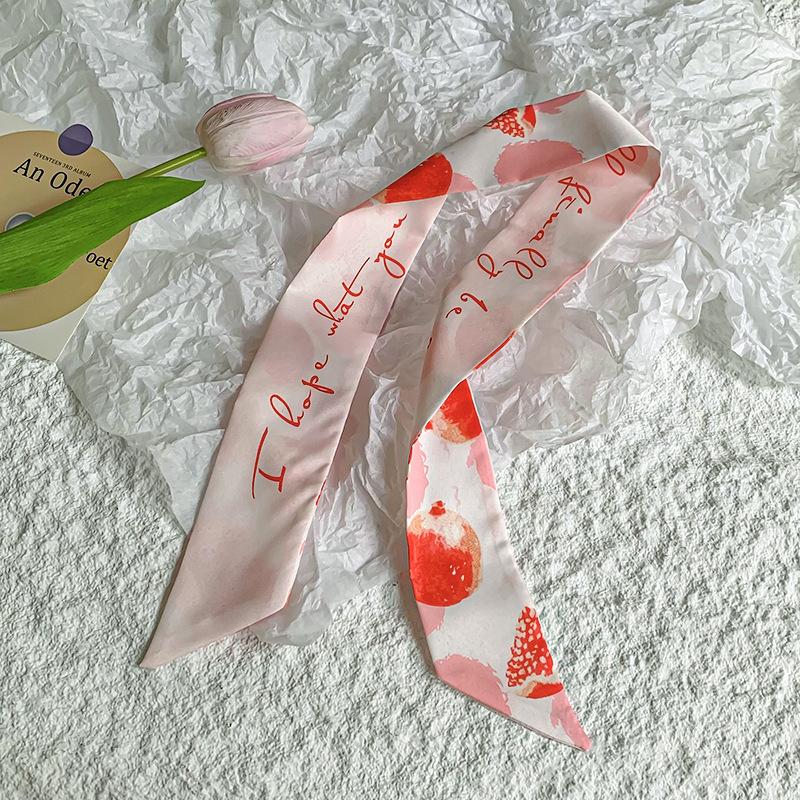 New Luxury Brand Model Small Silk Scarf for Women Hair Band Bag Handle Handbag Ribbon Scarf Neck Scarves Neckerchief