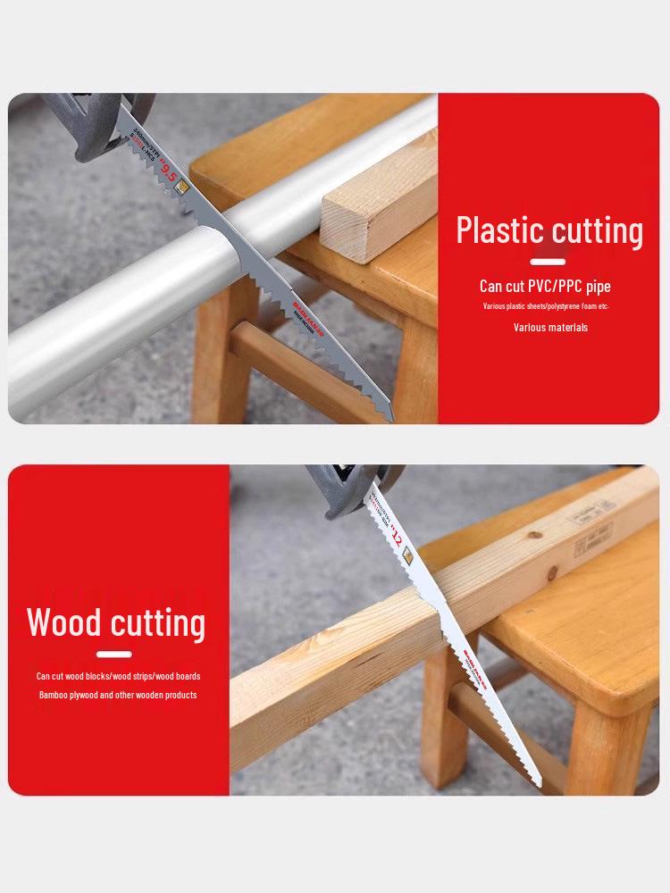 Versatile Reciprocating Saw Blade - Ideal for Metal, Wood, Plastic, and Aluminum with Coarse and Fine Teeth, Extended for Electric Saws