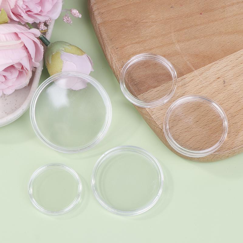 10 шт. 30-46 мм прозрачный круглый держатель для монет коробка для хранения капсул коллекция витрины кольцевые защитные коробки контейнеры