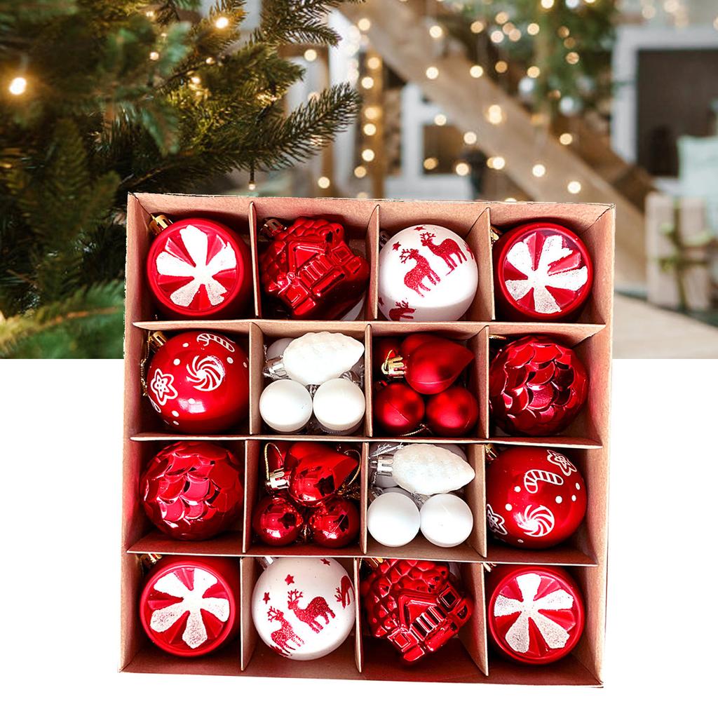 6 см Рождественский шар, украшение, окрашенный, гальванизированный, пластиковый, декоративный набор шаров для рождественской елки для внутреннего праздника