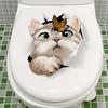 Cute Butterfly Curious Cat Toilet Stickers Self-adhesive Waterproof Wall Stickers Bathroom Stickers