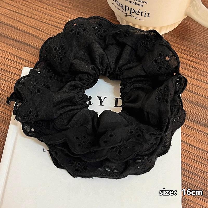 Элегантная широкая резинка для волос из французского кружева с прорезями для женщин и девушек, милое украшение для волос, резинка, модные аксессуары для волос