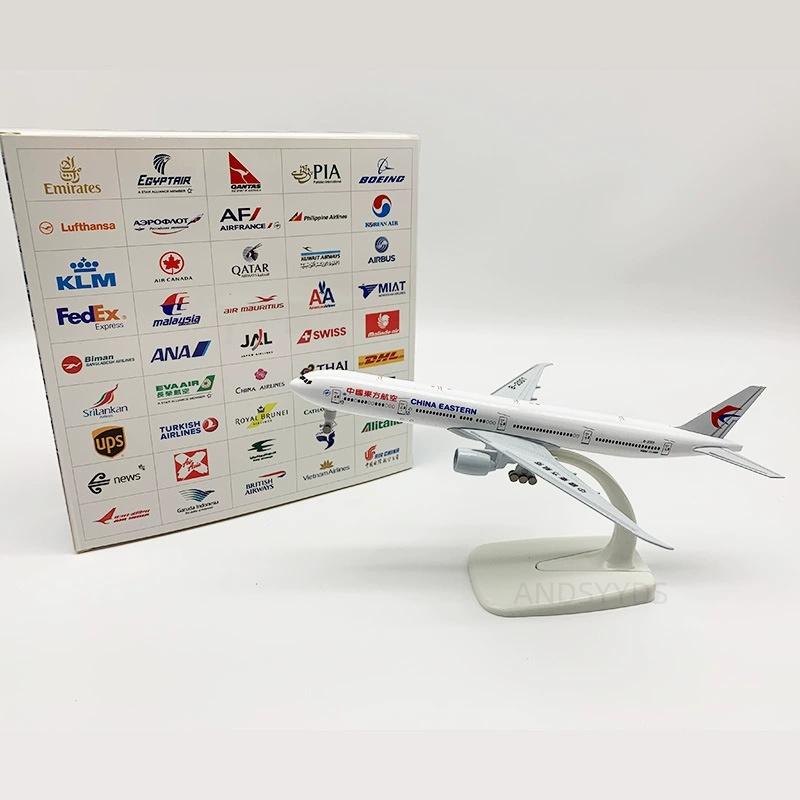 Модель самолета B777 20 см Авиакомпания China Eastern Airlines Литой самолет Масштаб 1/400 Самолет из металлического сплава с подставкой Украшение Самолет
