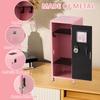 Mini Locker Rustproof Locker Storage Cabinet with Lock and Key Practical Storage Locker with 3 Compartments for Desktop Girl Boy
