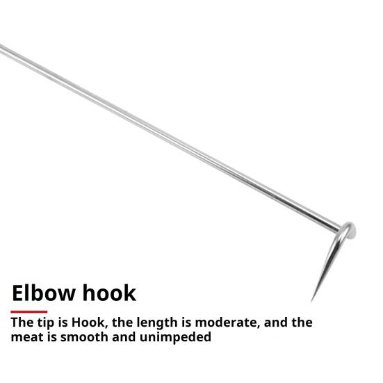 Крючок для гриля для стейков и барбекю, лопатка для мяса с деревянной ручкой, нержавеющая сталь, для гриля овощей, портативный кухонный инструмент