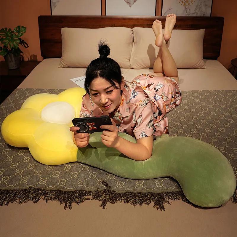 Милая подушка-цветок, подушка для ног для спящей девушки, прикроватная подушка, подушка для кровати в спальне, длинная подушка для сна на боку