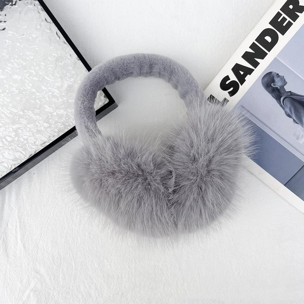 Cute Plush Fur Headphones Women Winter Warm Earmuffs Soft Cashmere Solid Fur Earplugs Fashion Unisex Ear Cover Outdoor Supplies