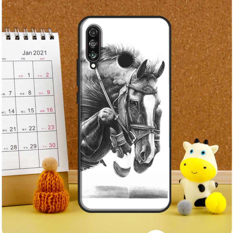 Эскиз лошади для чехла Huawei Nova Y72 Y70 Y91 Y90 Y60 Y61 Y73 3i 7i 8i 11i 12i 9 10 SE P20 P30 P40 Lite