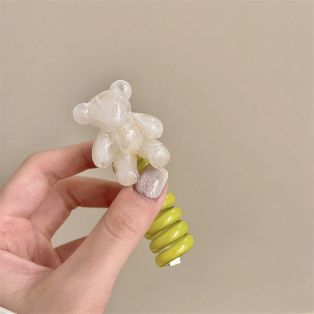 Little Bear Hair Ring Cute Telephone Cord Hair Ring High Quality Hair Rope  For Girl