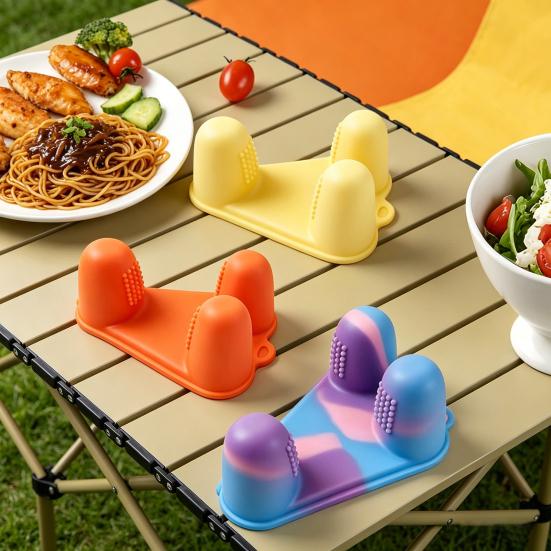 Силиконовые щипцы для пальцев Нескользящие щипцы для finger food Многоразовые щипцы с захватом для пальцев для поедания жареной курицы чипсов закусок Домашнее и дорожное использование