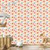 Wallpaper Flowers White, Cream and Coral for Living Room and Bedroom 50x1000