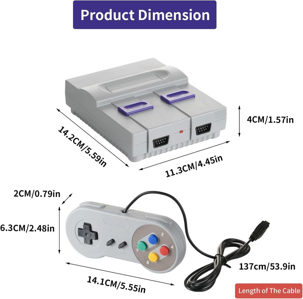 Игровая консоль Super Retro, классическая игровая система в стиле ретро, ​​встроенная 821 игра и 2 контроллера, выход HDMI, 8-битная технология Plug and Play