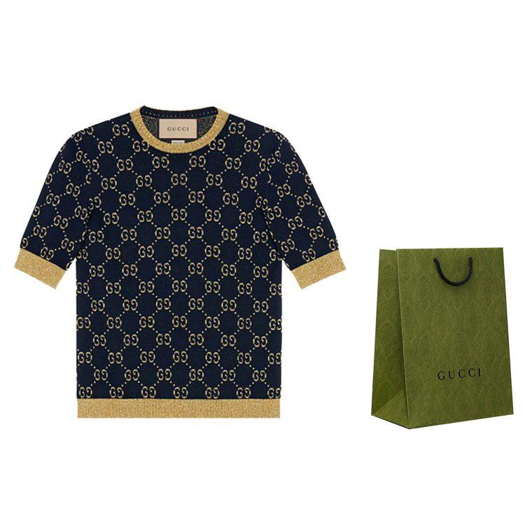 Gucci Футболка женская темно-синяя 526759-X9W83-4921