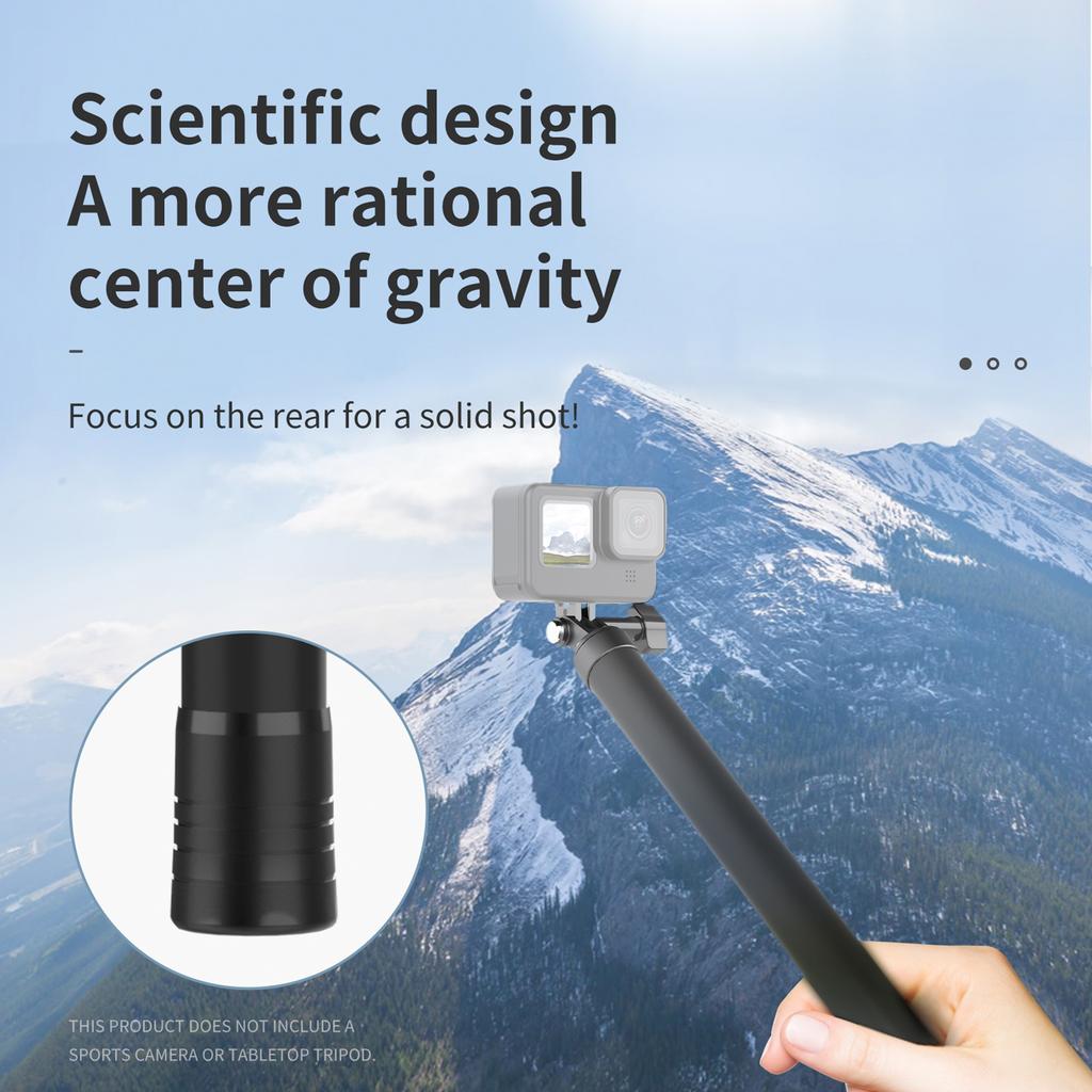 TELESIN 3 Meters Telescoping Selfie Pole Carbon Fiber Selfie Stick Adjustable Extension Pole