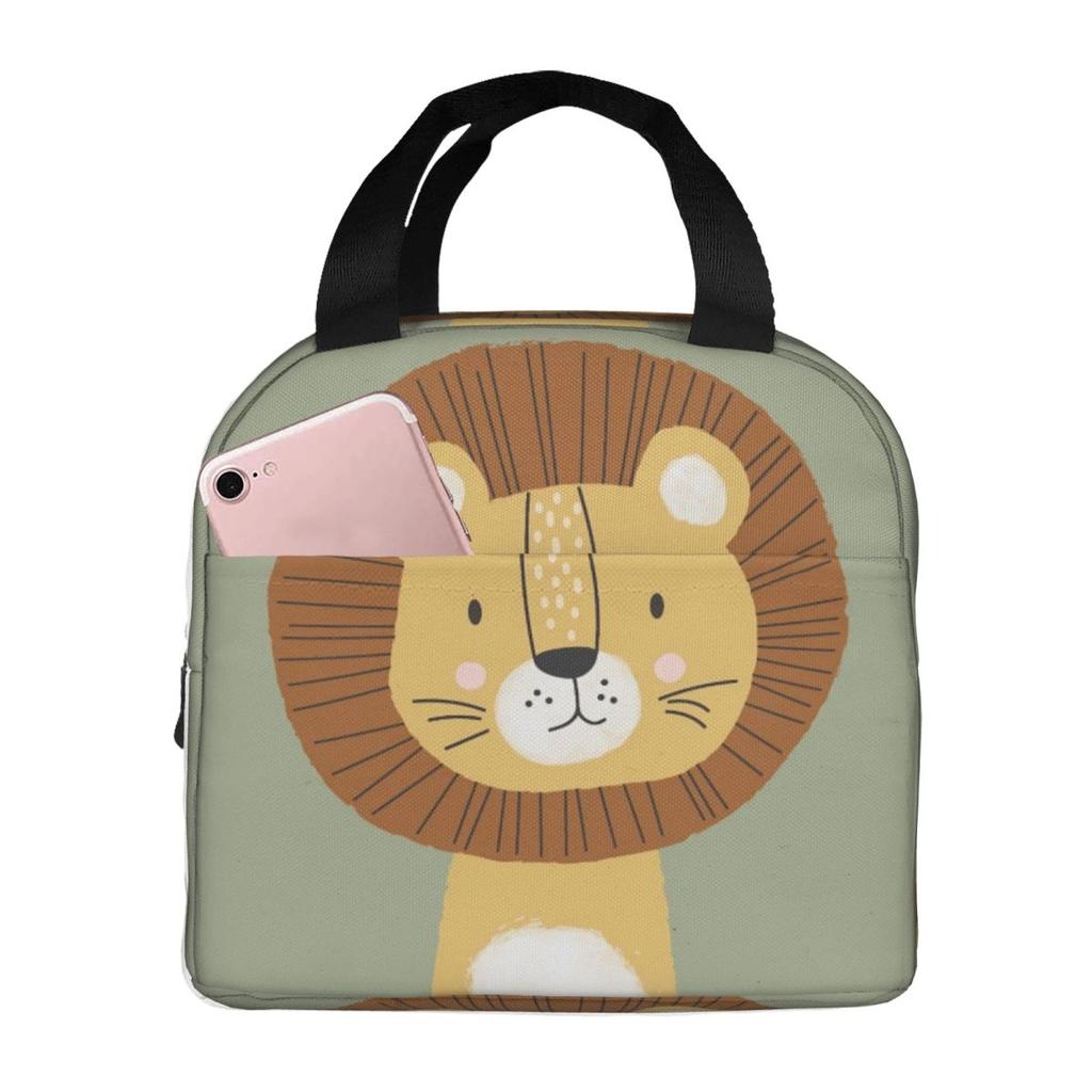 Cute Lion Cartoon Insulated Lunch Bag for Women Kids Portable Food Boxes Thermal Lunch Box Tote