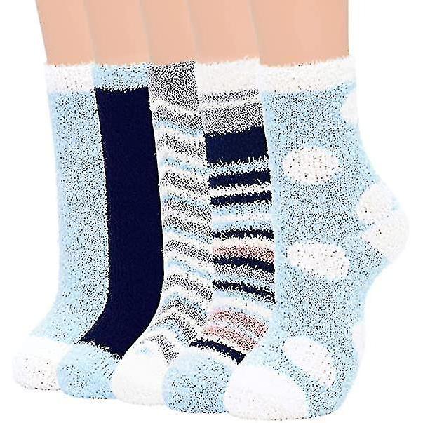 Women Sock Warm Soft Plush Sleeping Sock Casual 5 Pairs,gg - J