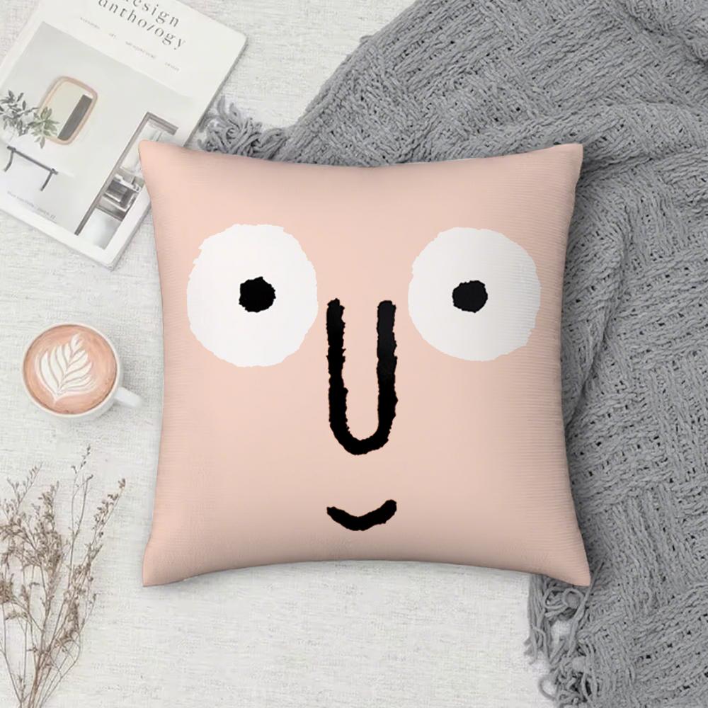 Aesthetic Art J-Jean J-Jullien Pillow Case Square Pillowcase Double-Sided Printing Short Plush Sofa Cushion Cover Bedroom