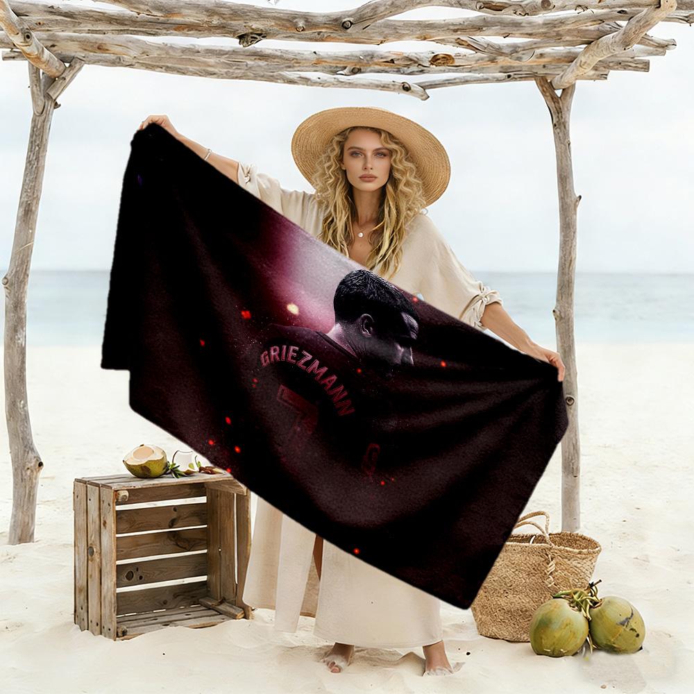 Portrait Mystery Beach Towel Quick-Dry Soft Microfiber Comfortable Lightweight Perfect for Traveling Yoga Camping and Swimming