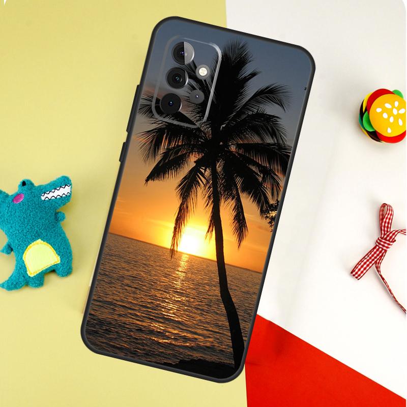 Летний Пляж Закат Пальма Для Samsung Galaxy A22 A32 A52 A54 A34 A14 A55 A35 A15 A53 A33 A13 A05 A06 A16 Чехол для Телефона