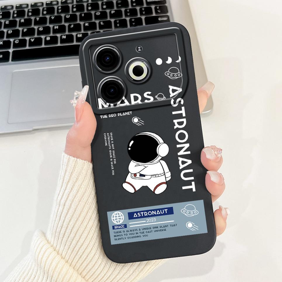 Cartoon Fashion Back Cover For Tecno Pova 6 Neo Pova6 Neo Phone Case Silicone Soft TPU Dragon Astronaut Black Cat Funda Bumper