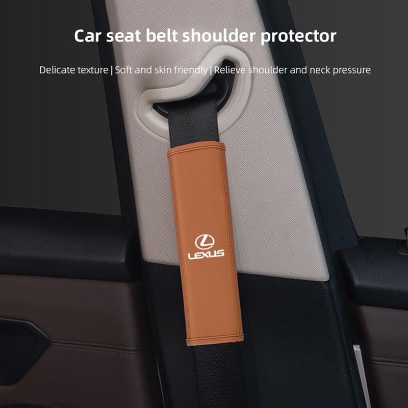 EAV3 2026 Hot Interior Stickers 2Pcs Car Seat Belt Shoulder Cover Safety Belts Cushioning For Lexus F-SPORT ES RX NX LS UX LM LX GX L