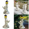 LED Lawn Light Landscape Light Roman Colum Angel Statue Outdoor Garden Solar Lamp Resin Figurine for Yard Decorations