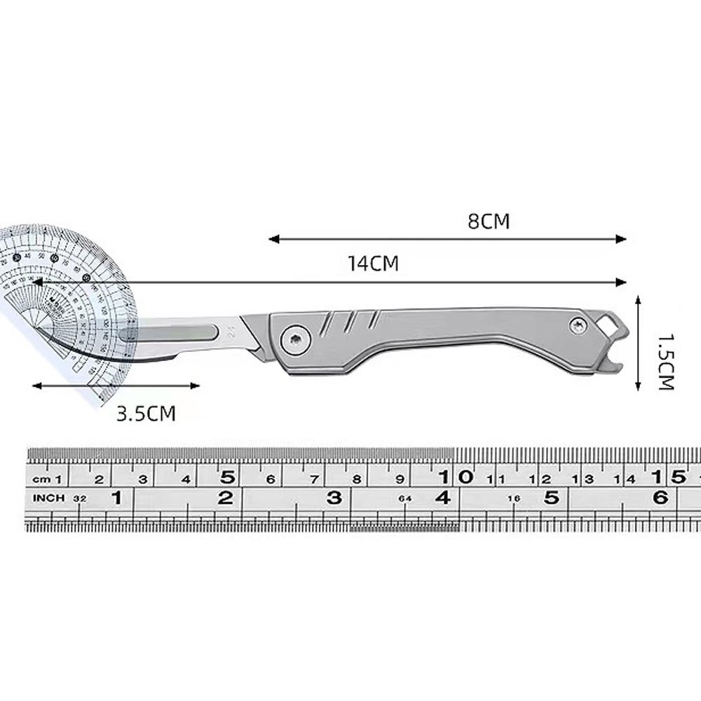 Smal Folding Scalpel Pocket Knife for Men Mini Foldable Razor Keychain Jackknife Replaceable Blades EDC Utility knife Box Cutter