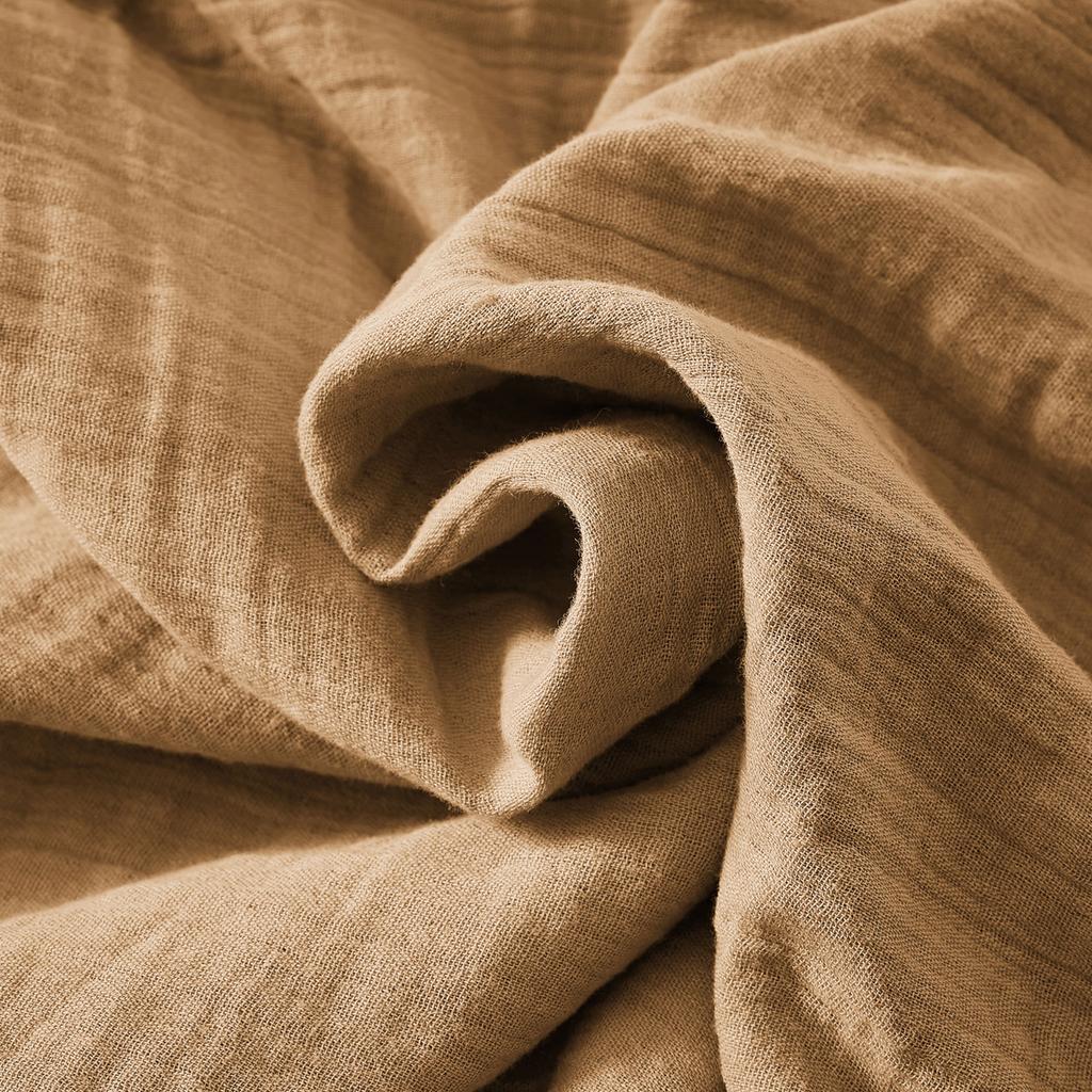 Duvet Cover 220x240 Cm In Camel Cotton Gauze
